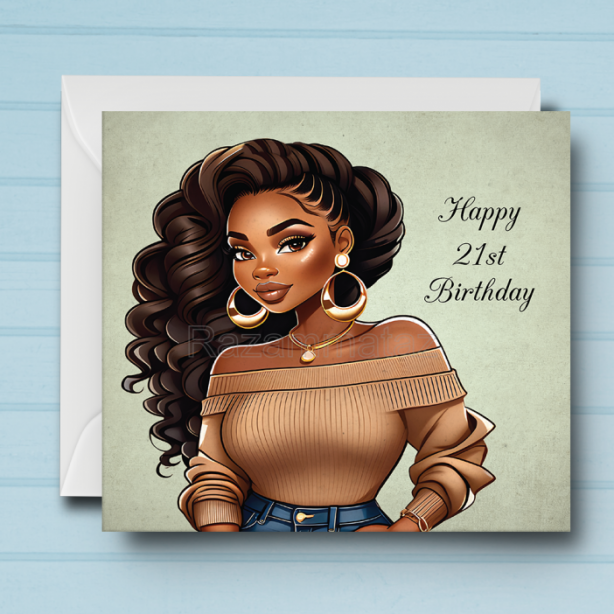 Black Woman Birthday Card B2